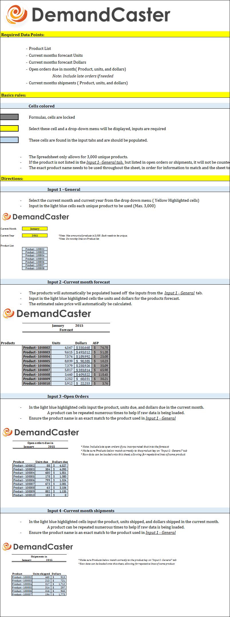 S Op Excel Template Series Forecast Consumption Template Plex Demandcaster